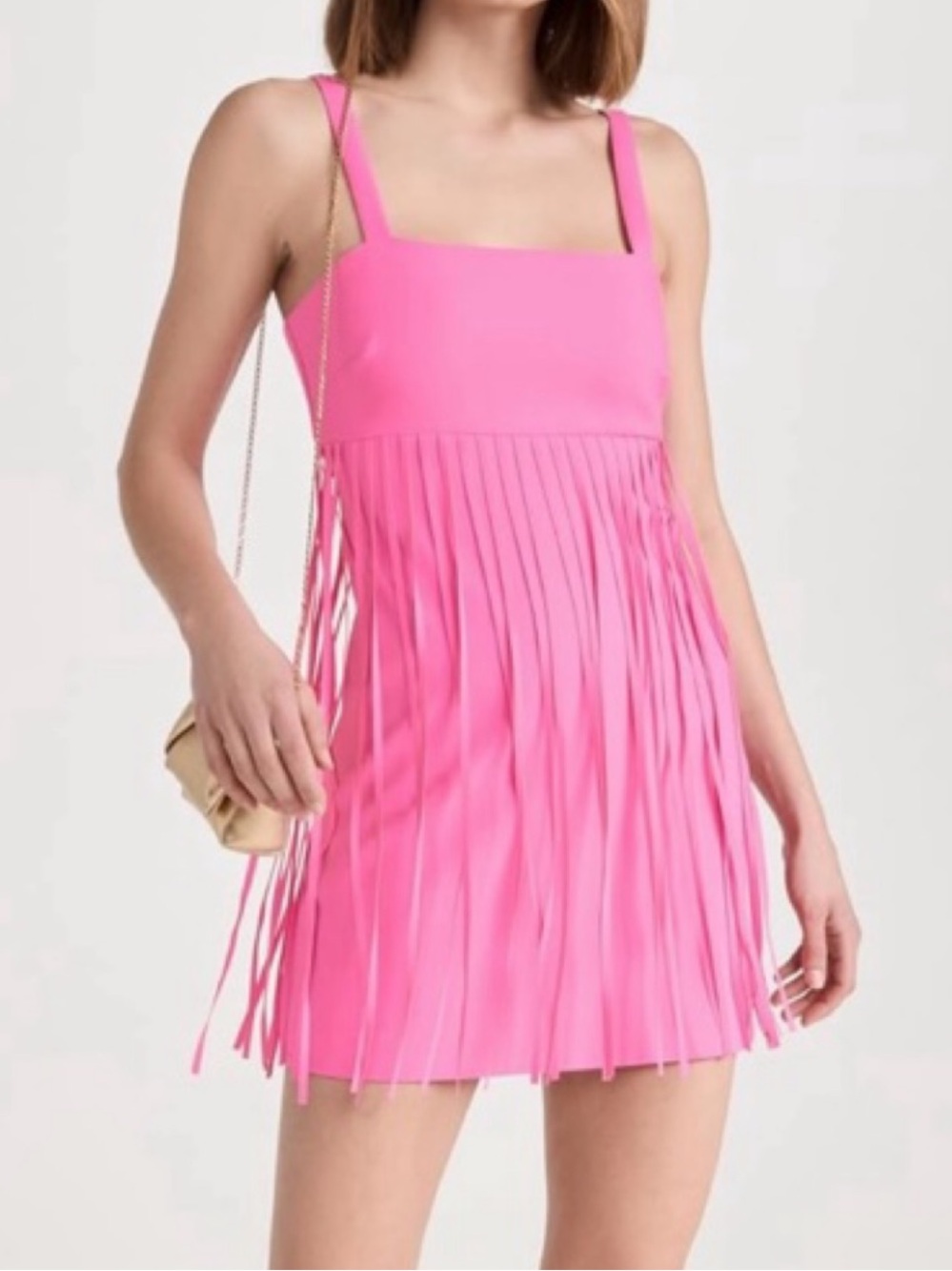 Likely Hot Pink Fringe Mini Dress